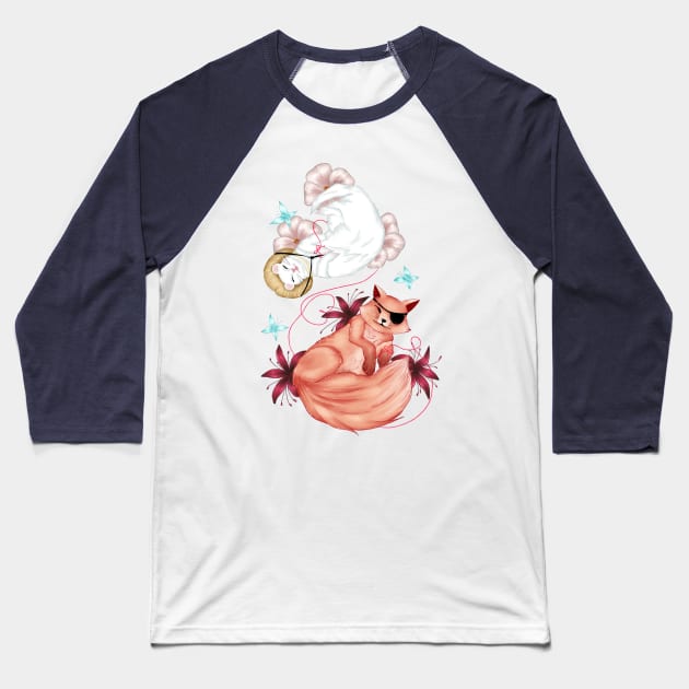 The Ferret and The Fox - TGCF Baseball T-Shirt by LChiaraArt